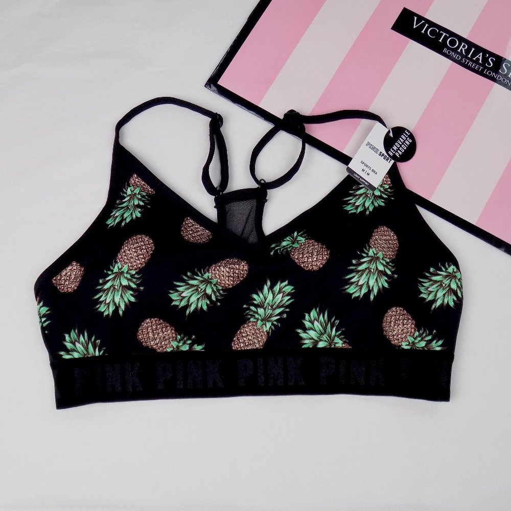 nwt Victoria's Secret VS PINK ultimate sports bra pineapple fruit